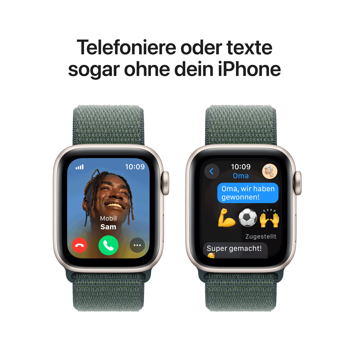 Купить Apple Watch SE GPS + Cellular 40mm Starlight Aluminium Case mit Lake Green Sport Band (MXGH3QF/A) в магазине wardena.ru