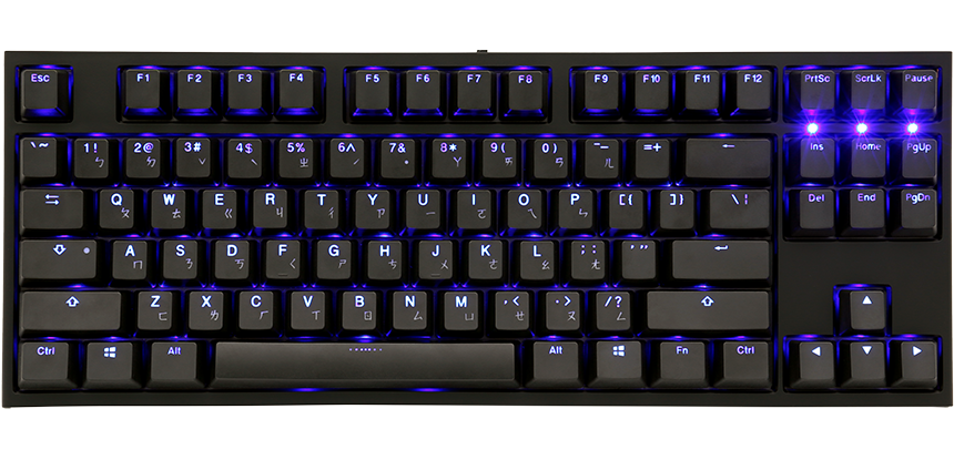 Купить Ducky One 2 TKL Backlit PBT Gaming Tastatur, MX-Blue, blaue LED - schwarz (DKON1887S-CDEPDAZB1) в магазине wardena.ru