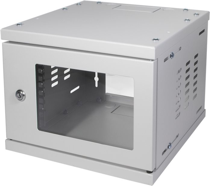 Купить LogiLink 25,40cm (10") Wandverteiler SoHo, montiert, 4 HE, lichtgrau (RAL7035), 1,2 mm Stahl, Glastür mit Zylinderschloss, - 1 Stück (W06Z33G) в магазине wardena.ru