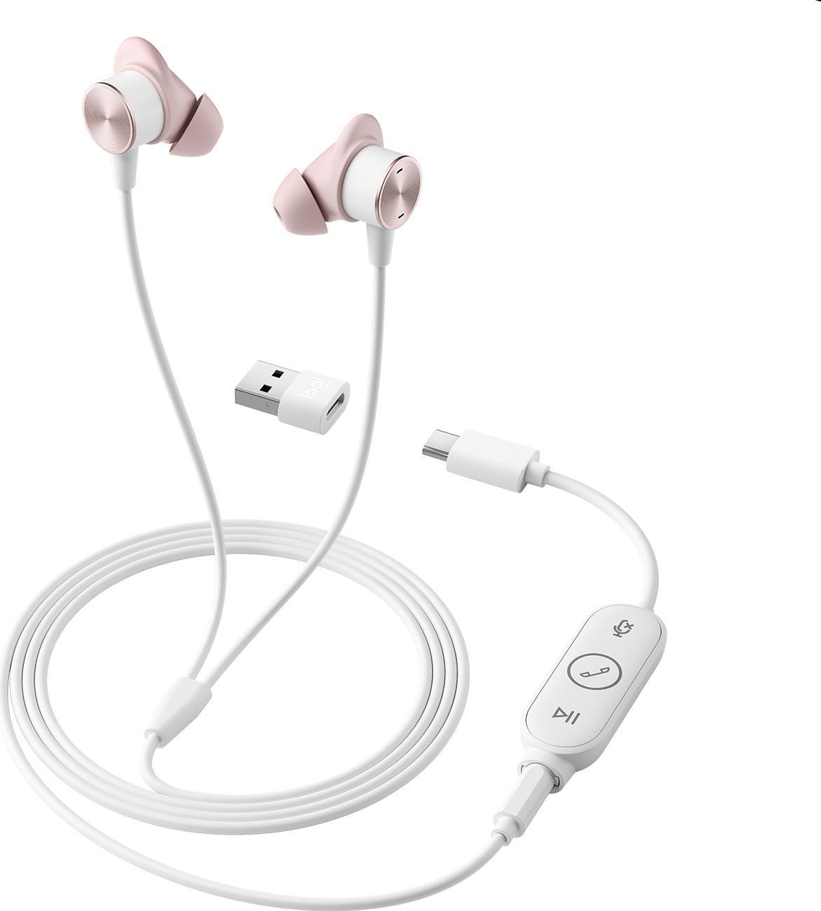 Купить Logitech Zone Wired Earbuds - Headset - im Ohr - kabelgebunden - 3,5 mm Stecker - Geräuschisolierung - rosé  - optimiert für UC (981-001135) в магазине wardena.ru