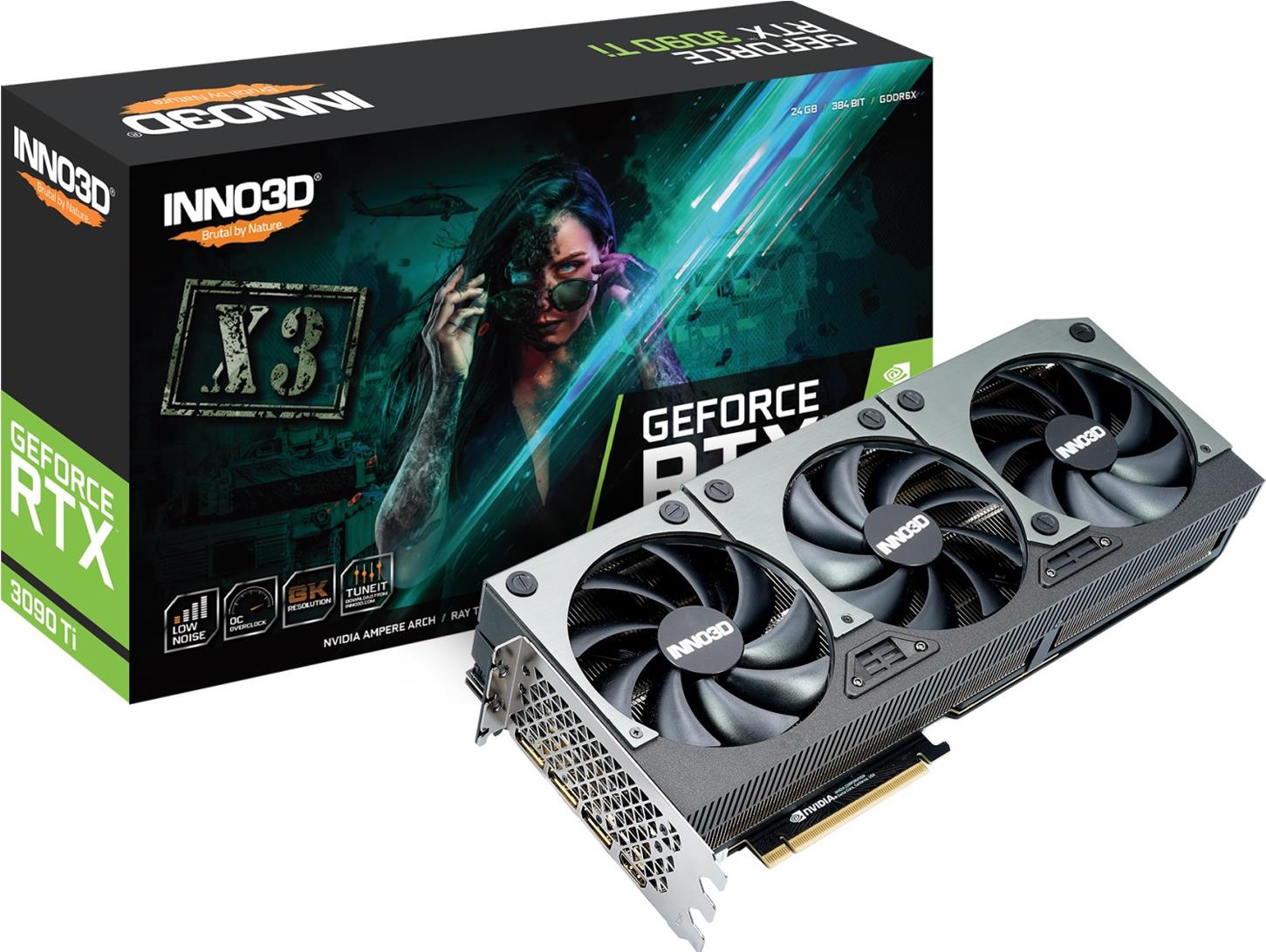 Купить Inno3D GEFORCE RTX 3090 TI 24GB X3 OC - GeForce RTX 3090 Ti - 24 GB - GDDR6X - 384 Bit - 7680 x 4320 Pixel - PCI Express x16 4.0 (N309T3-246XX-1890VA46) в магазине wardena.ru