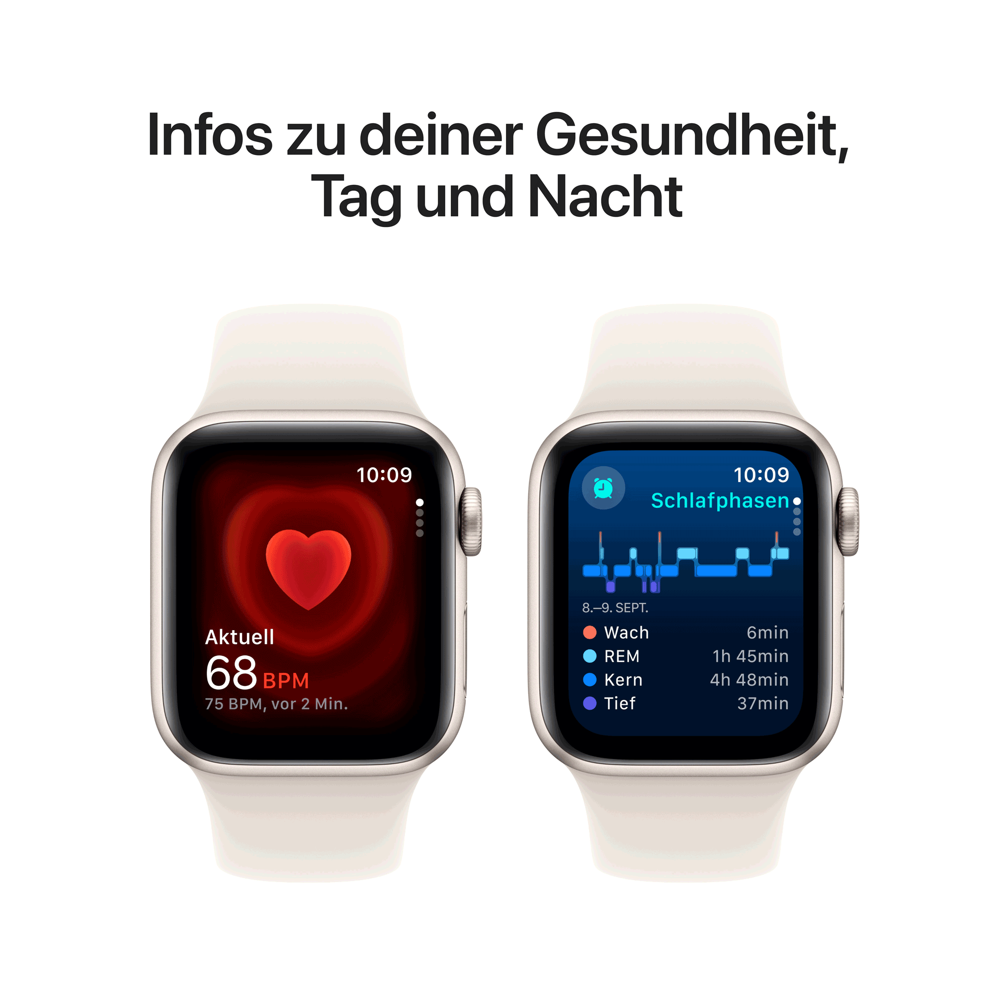Купить Apple Watch SE GPS 40mm Starlight Aluminium Case mit Starlight Sport Band - M/L (MXEG3QF/A) в магазине wardena.ru