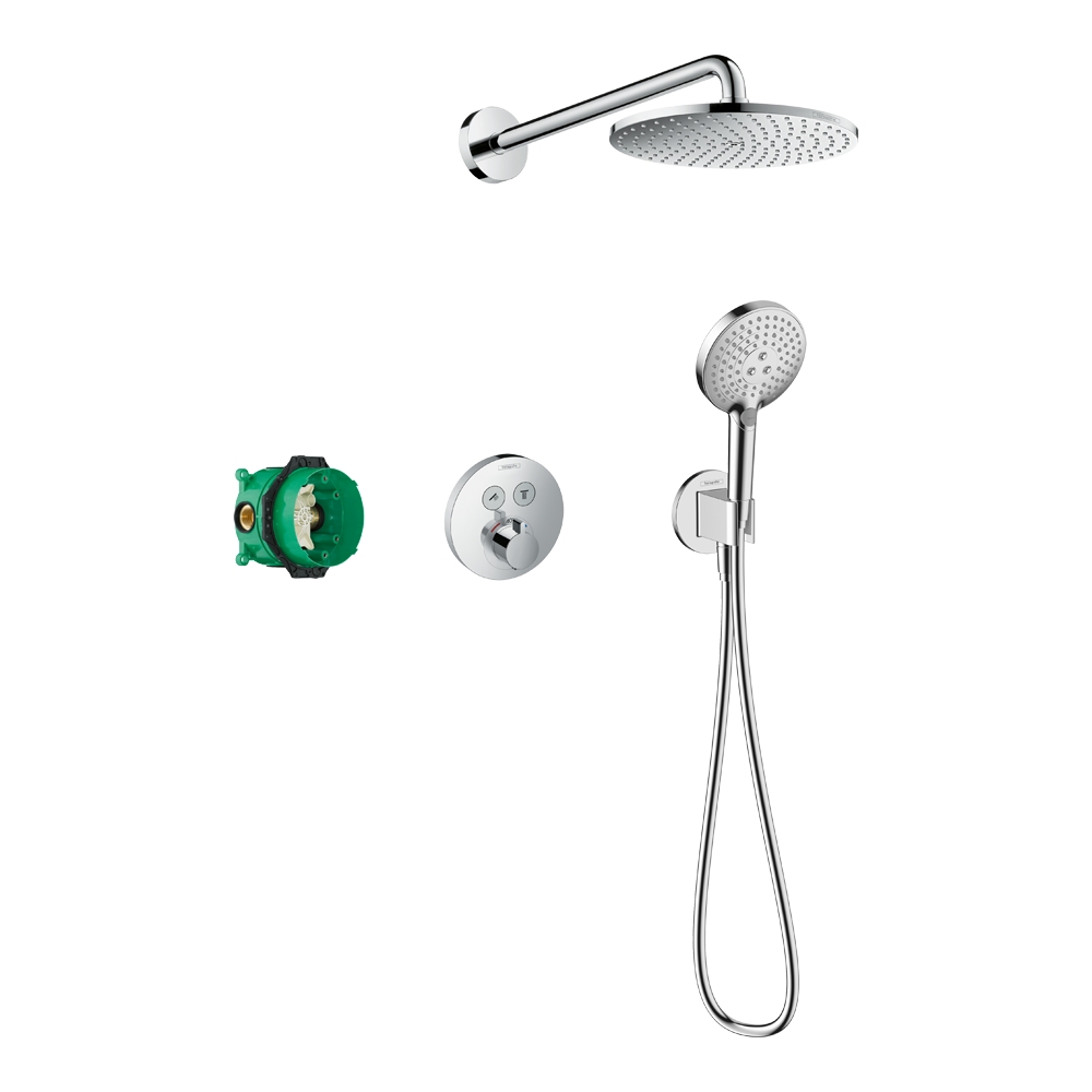 Купить Hansgrohe Raindance S Душевая система скрытого монтажа 240 1 jet PowderRain с ShowerSelect S хром 27951000 в магазине wardena.ru