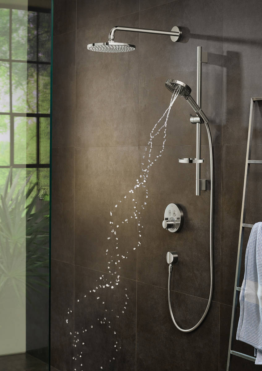 Купить Hansgrohe Термостат ShowerSelect S для 2 потребителей скрытый монтаж хром-черный матовый 15743340 в магазине wardena.ru