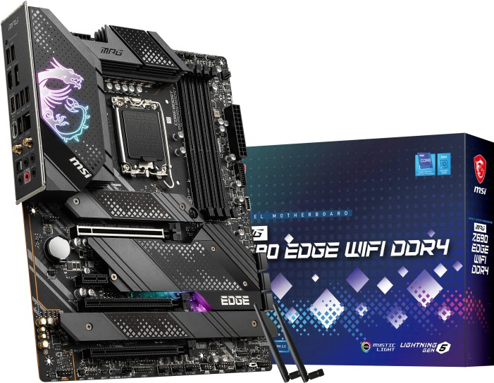 Купить MSI MPG Z690 EDGE WIFI DDR4 - Motherboard - ATX - LGA1700-Sockel - Z690 Chipsatz - USB-C Gen2, USB 3.2 Gen 1, USB 3.2 Gen 2, USB-C Gen 2x2 - 2.5 Gigabit LAN, Wi-Fi, Bluetooth - Onboard-Grafik (CPU erforderlich) - HD Audi (7D31-002R) в магазине wardena.ru