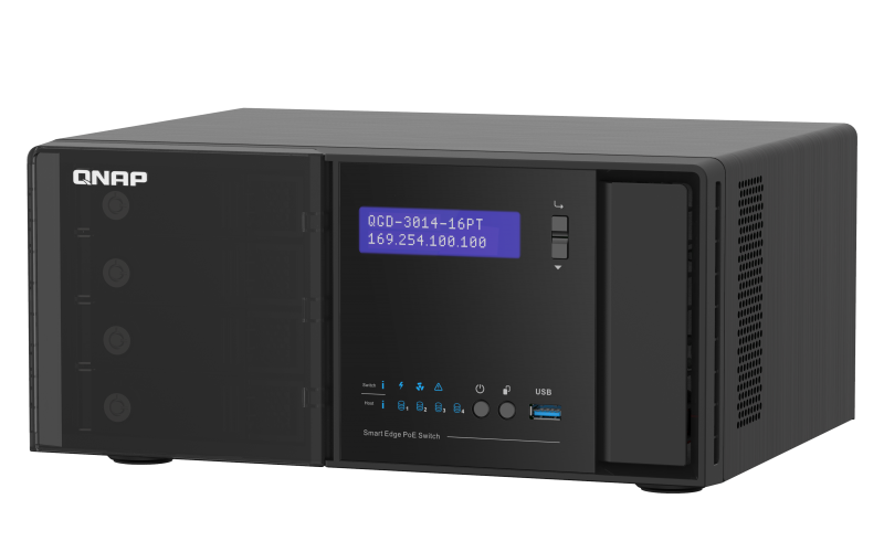 Купить QNAP QGD-3014-16PT - Switch - Smart - 16 x 10/100/1000 (PoE+) + 2 x Kombi-Gigabit-SFP - Desktop - PoE+ (140 W) (QGD-3014-16PT-8G) в магазине wardena.ru