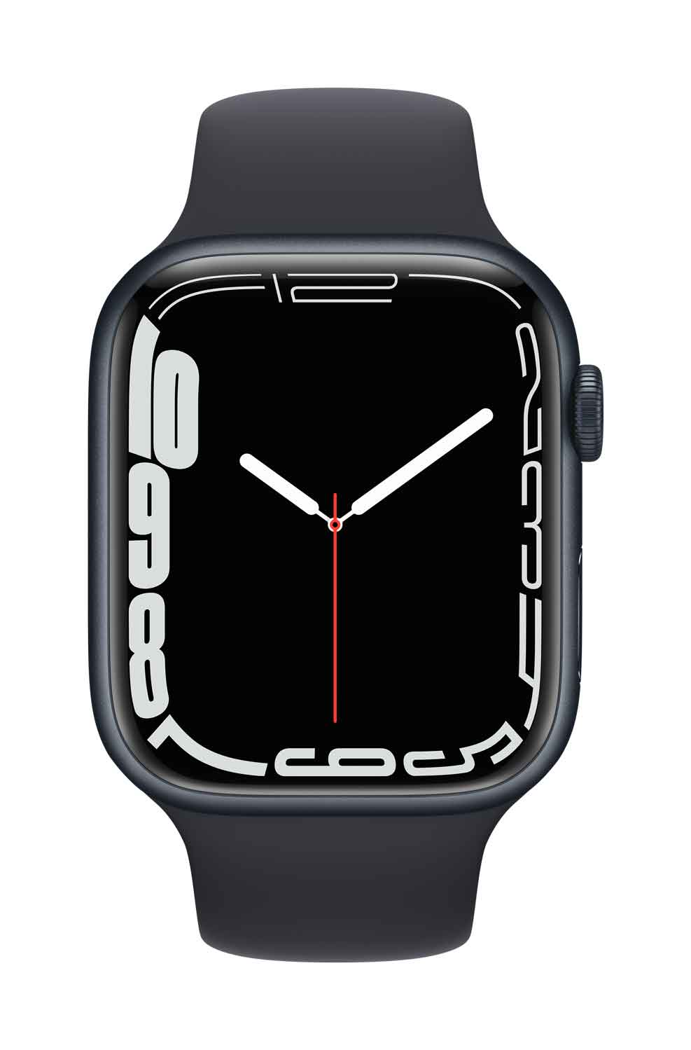 Купить Apple Watch Series 7 (GPS) - 45 mm - midnight aluminum - intelligente Uhr mit Sportband - Flouroelastomer - Midnight - Bandgröße: regelmäßig - 32GB - Wi-Fi, Bluetooth - 38,8 g (MKN53FD/A) в магазине wardena.ru