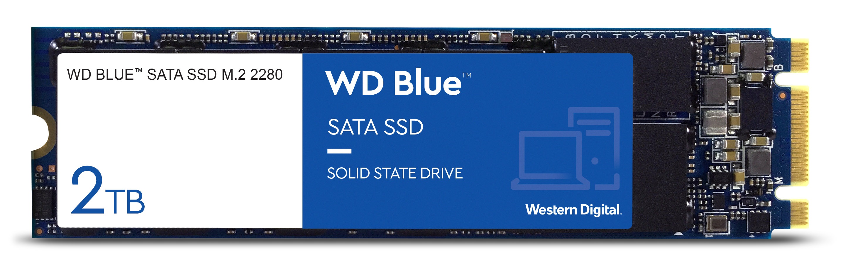 Купить WD Blue 3D NAND SATA SSD WDS200T2B0B - SSD - 2 TB - intern - M.2 2280 - SATA 6Gb/s в магазине wardena.ru