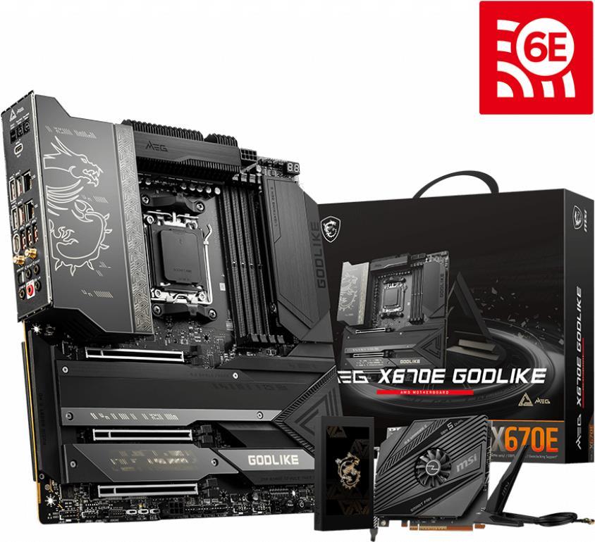 Купить MSI MEG X670E GODLIKE - Motherboard - E-ATX - Socket AM5 - AMD X670 Chipsatz - USB 3,2 Gen 1, USB 3,2 Gen 2, USB-C 3,2 Gen2, USB-C 3,2 Gen 2x2 - 10 Gigabit LAN, 2,5 Gigabit LAN, Bluetooth, Wi-Fi - Onboard-Grafik (CPU erf (7D68-005R) в магазине wardena.ru
