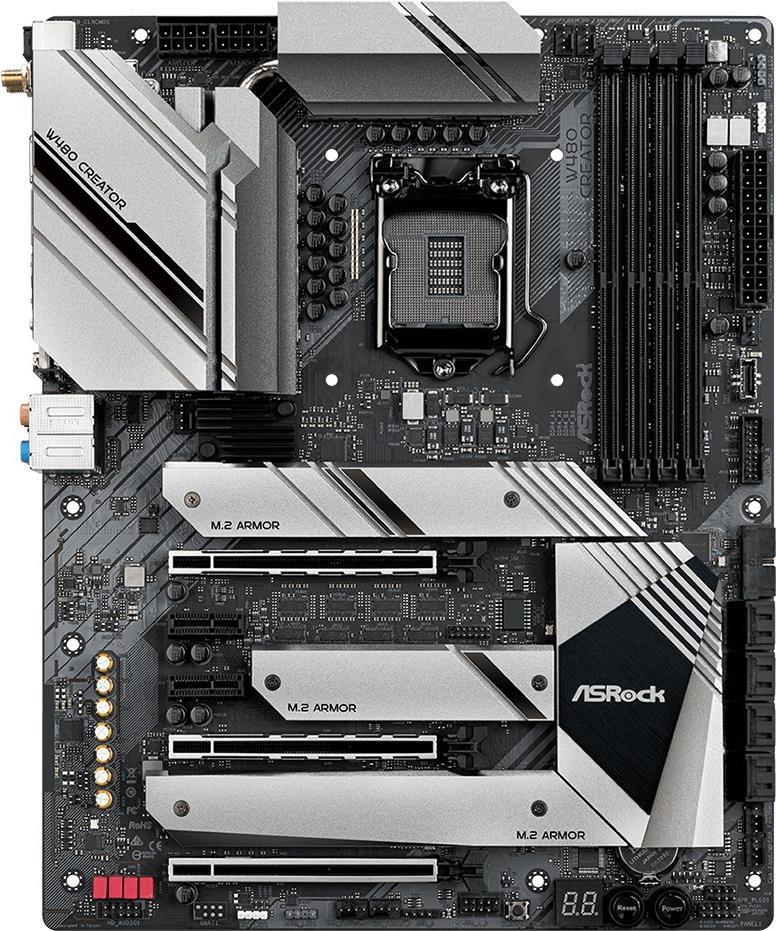Купить ASRock W480 Creator - Motherboard - ATX - LGA1200-Sockel - W480 - USB-C Gen2, USB 3.2 Gen 1, USB 3.2 Gen 2 - 10 Gigabit LAN, 2.5 Gigabit LAN, Wi-Fi, Bluetooth - Onboard-Grafik (CPU erforderlich) - HD Audio (8-Kanal) (90-MXBC30-A0UAYZ) в магазине wardena.ru