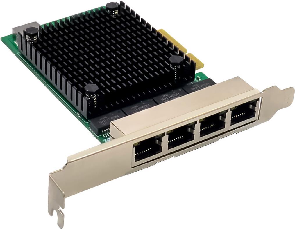 Купить InLine Quad Gigabit Netzwerkkarte - 4x RJ45 2,5Gb/s - PCIe x4 - inkl. low profile (51127A) в магазине wardena.ru