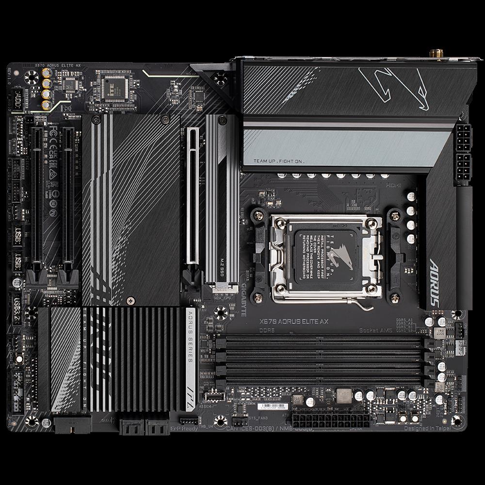 Купить GIGABYTE AORUS X670 ELITE AX - 1,0 - Motherboard - ATX - Socket AM5 - AMD X670 Chipsatz - USB 3,2 Gen 1, USB 3,2 Gen 2, USB-C Gen 2x2 - 2,5 Gigabit LAN, Wi-Fi 6, Bluetooth - Onboard-Grafik (CPU erforderlich) - High Defin (X670 AORUS ELITE AX) в магазине wardena.ru