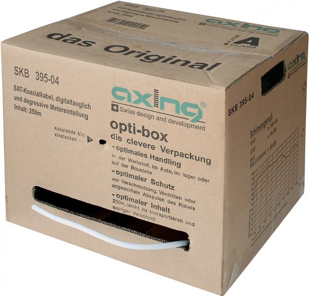 Купить Axing Koaxialkabel SKB 395-04 250m Ring 3fach geschirmt in der opti-box - 100 100 (SKB39504) в магазине wardena.ru