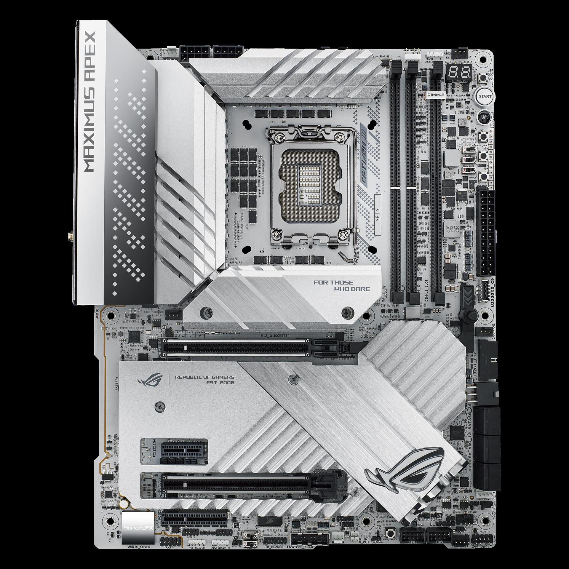 Купить ASUS ROG MAXIMUS Z790 APEX - Intel - LGA 1700 - Intel® Celeron® - Intel® Core™ i3 - Intel® Core™ i5 - Intel® Core™ i7 - Intel® Core™ i9,... - LGA 1700 - DDR5-SDRAM - 64 GB (90MB1CF0-M0EAY0) в магазине wardena.ru