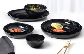 Купить Ritzenhoff & Breker Platte "4EVERY DAY", schwarz, oval aus Opal-Glas, spülmaschinenfest, Durchmesser: 340 mm, - 12 Stück (814378) в магазине wardena.ru