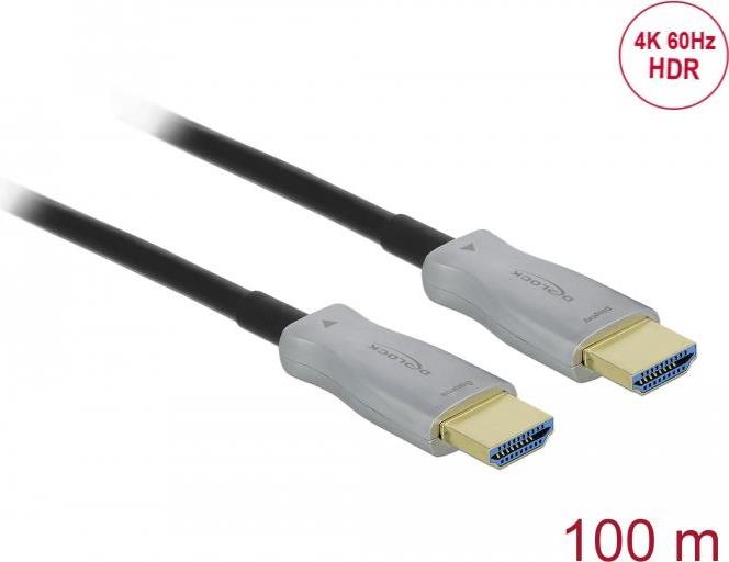 Купить Delock - Highspeed HDMI-Kabel - HDMI männlich bis HDMI männlich - 100,0m - Glasfaser - Schwarz - Active Optical Cable (AOC), unterstützt 4K 60 Hz (3840 x 2160) (84137) в магазине wardena.ru