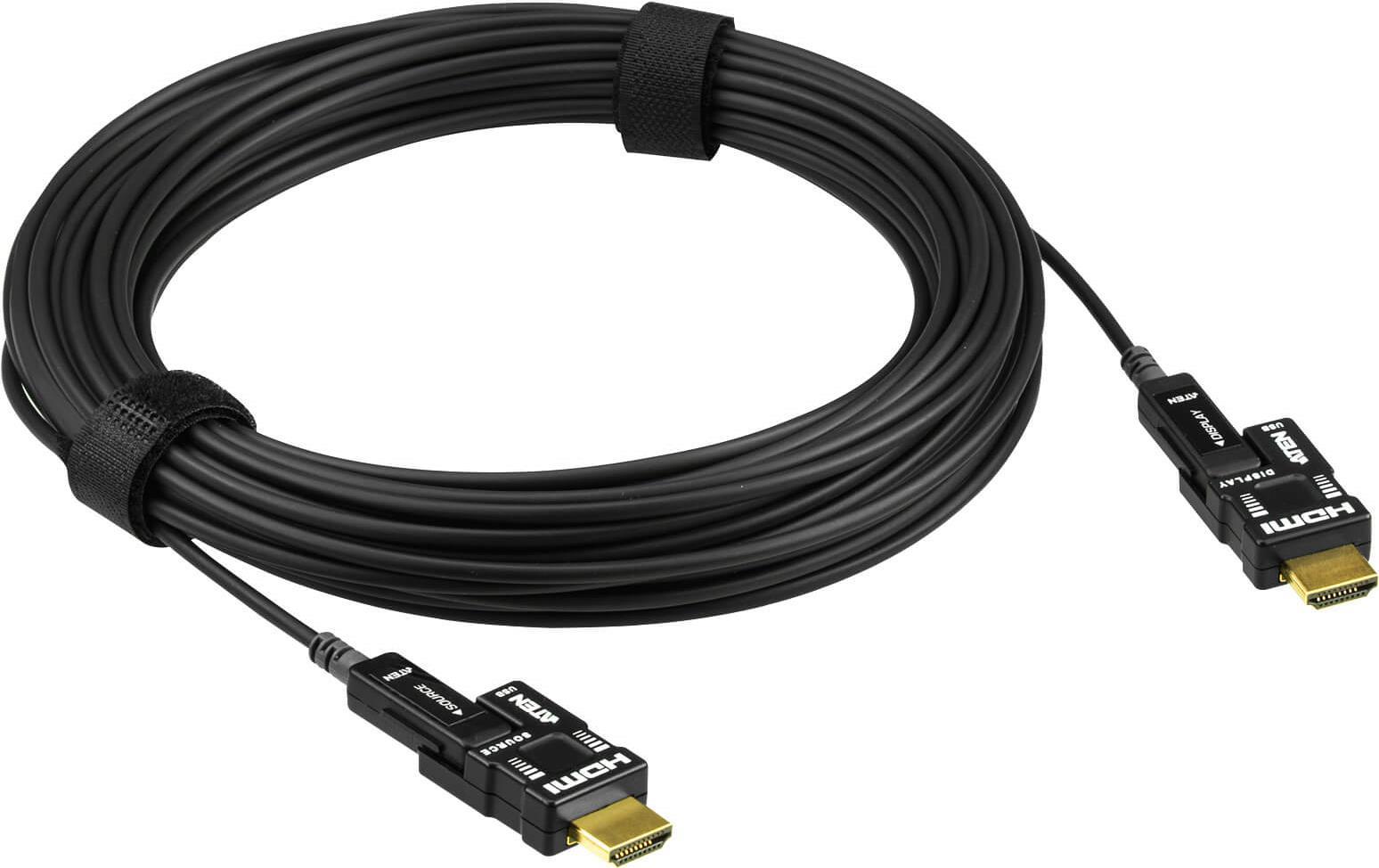 Купить ATEN VanCryst VE7833 - HDMI-Kabel - HDMI (M) bis HDMI (M) - 30,0m - Hybrid Kupfer/Kohlefaser - Schwarz - aktiv, Plenum, 4K Unterstützung (VE7833-AT) в магазине wardena.ru