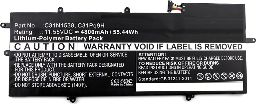 Купить CoreParts - Laptop-Batterie - Lithium-Polymer - 4800 mAh - 55.4 Wh - Schwarz - für ASUS Q324UA (MBXAS-BA0023) в магазине wardena.ru