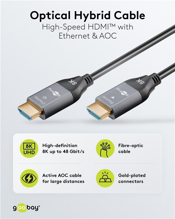 Купить Goobay 76278 - Aktiv Optisches HDMI Kabel AOC 8K - Kabel - Digital/Display/Video (76278) в магазине wardena.ru
