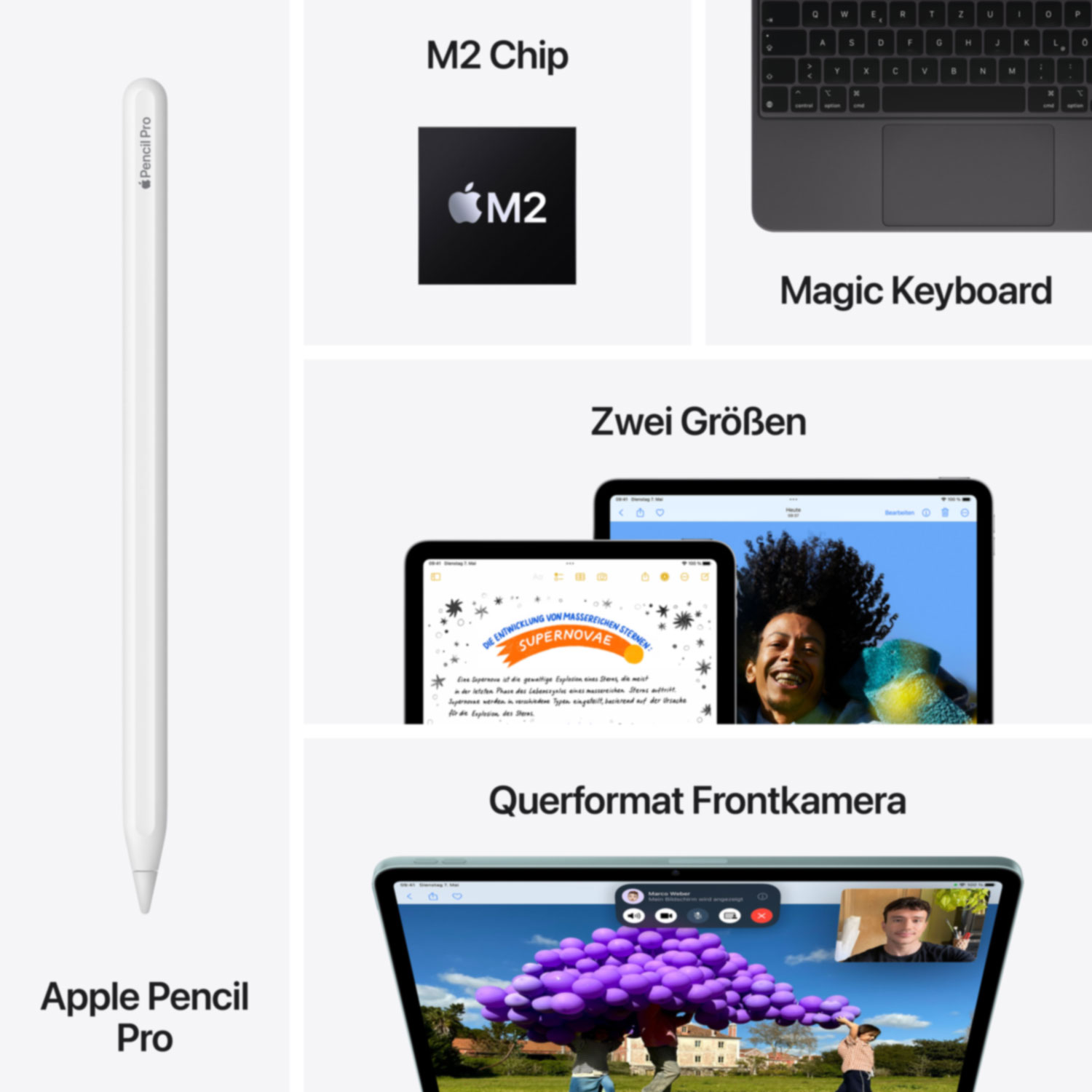 Купить Apple iPad Air (6th Generation) Air 5G Apple M TD-LTE & FDD-LTE 512 GB 33 cm (13") 8 GB Wi-Fi 6E (802.11ax) iPadOS 17 Violett (MV733NF/A) в магазине wardena.ru