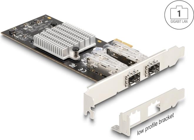 Купить Delock PCI Express x1 Karte zu 2 x SFP Slot Gigabit LAN i350 (88336) в магазине wardena.ru