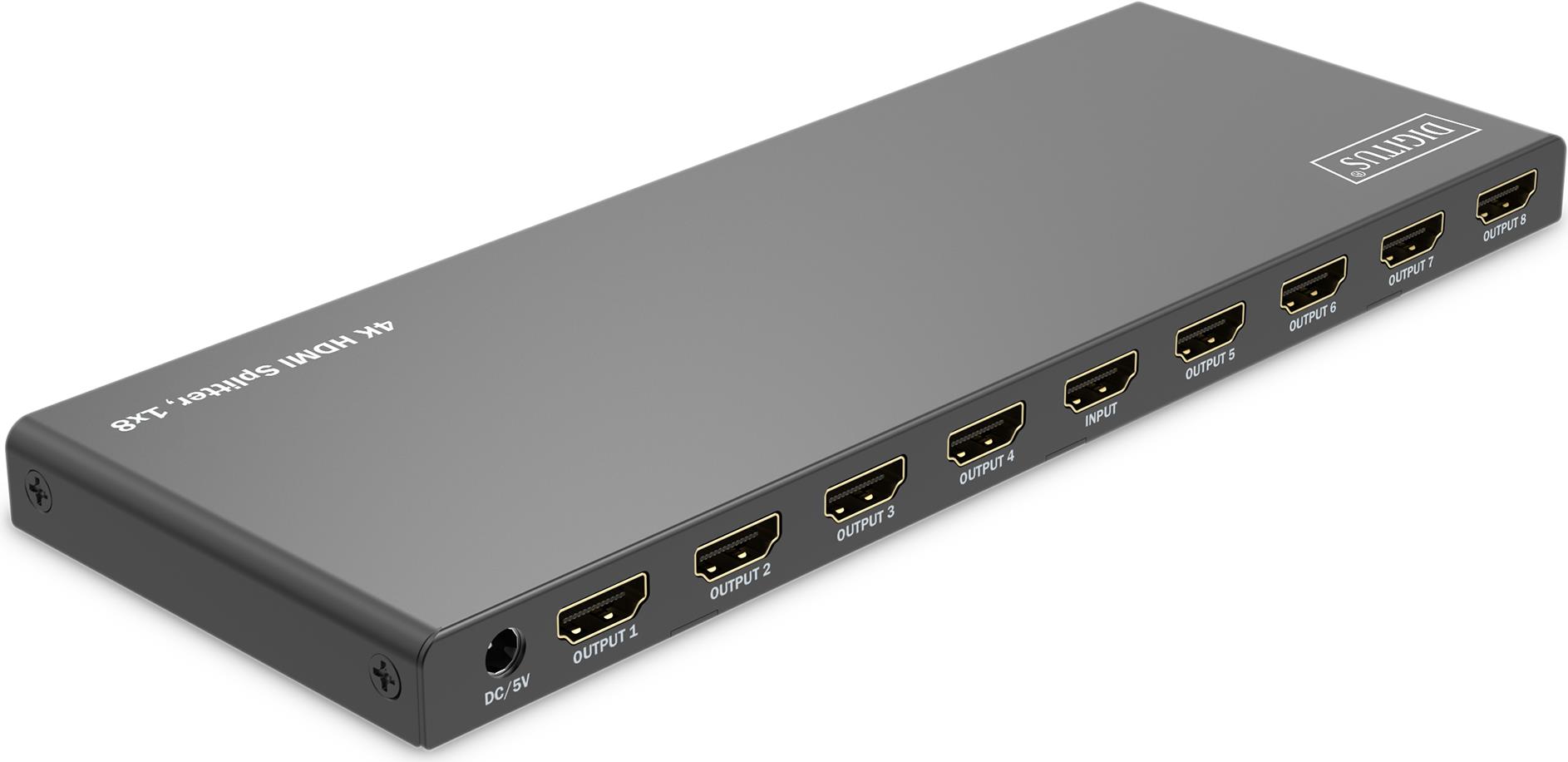 Купить Digitus 4K HDMI Splitter - 1x8 - HDMI - 8x HDMI - 3840 x 2160 Pixel - Schwarz - Metall - 4K Ultra HD (DS-55338) в магазине wardena.ru