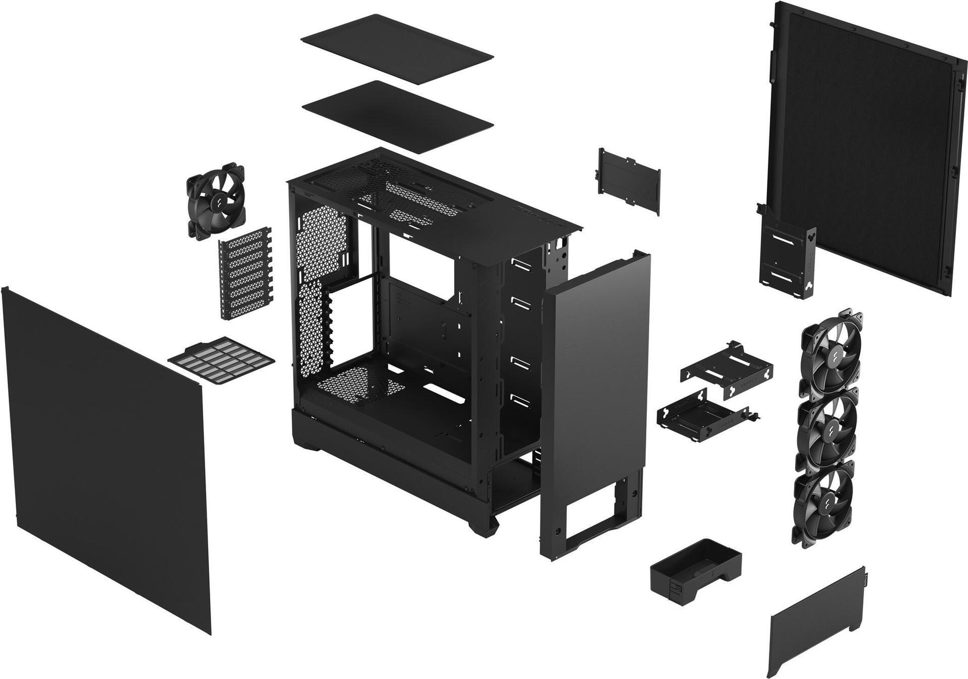 Купить Fractal Design Pop XL Silent - Tower - Erweitertes ATX - Seitenteil mit Fenster (gehärtetes Glas) - keine Spannungsversorgung (ATX) - Black Solid - USB/Audio (FD-C-POS1X-01) в магазине wardena.ru