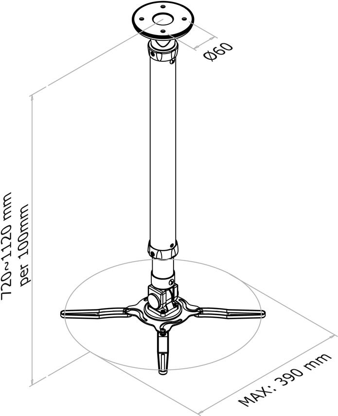 Купить Neomounts by Newstar BEAMER-C350 - Klammer - für Projektor (full-motion) - Schwarz - Deckenmontage (BEAMER-C350BLACK) в магазине wardena.ru