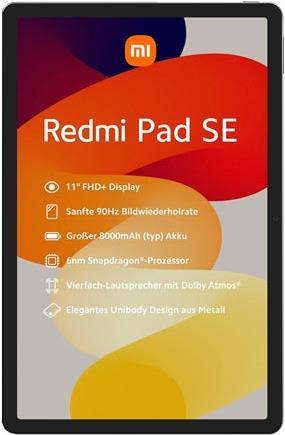 Купить Xiaomi Redmi Pad SE 128 GB 27,9 cm (11") Qualcomm Snapdragon 4 GB Android 13 Graphit - Grau (VHU4448EU) в магазине wardena.ru