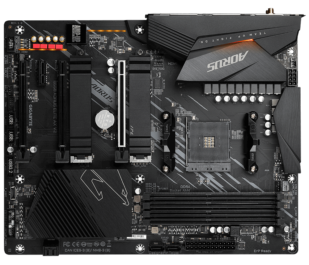 Купить Gigabyte B550 AORUS ELITE AX V2 - AMD - Socket AM4 - AMD Ryzen 3 3rd Gen - 3rd Generation AMD Ryzen 5 - 3rd Generation AMD Ryzen 7 - 3rd Generation AMD... - DDR4-SDRAM - DIMM - 2133,2400,2667,2933,3200,3333,3600,4000,440 в магазине wardena.ru