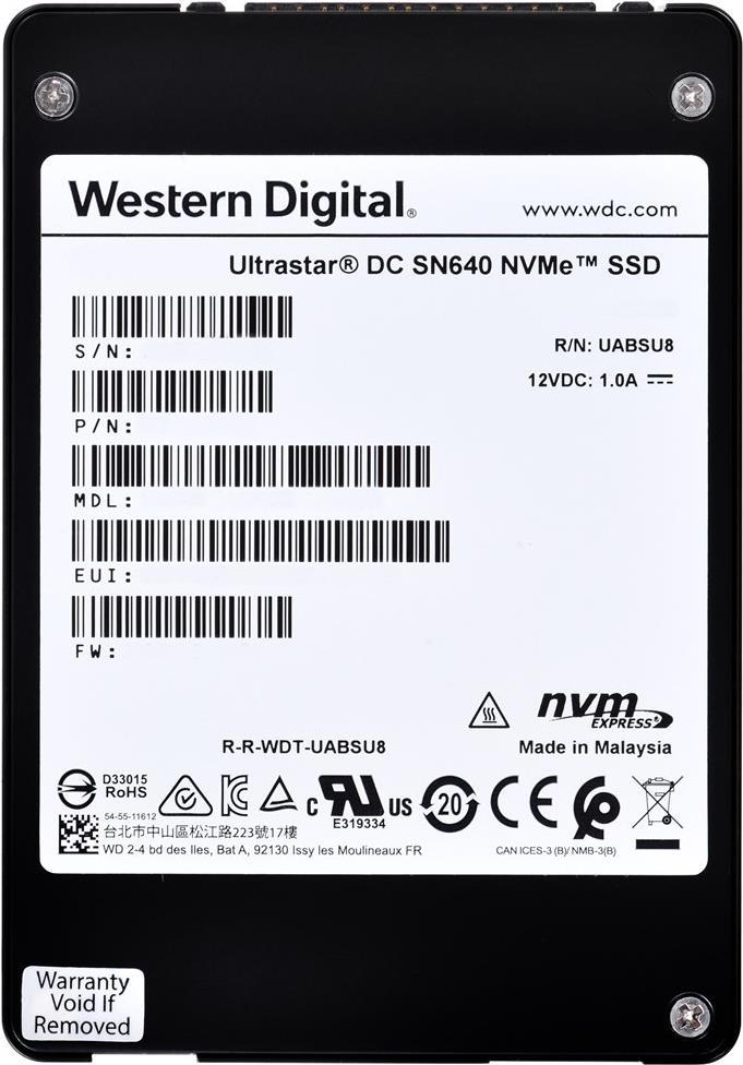Купить WD Ultrastar DC SN640 WUS4CB080D7P3E3 - SSD - 800 GB - intern - 2.5" (6.4 cm) - U.2 PCIe 3.1 x4 (NVMe) - 256-Bit-AES (0TS1952) в магазине wardena.ru