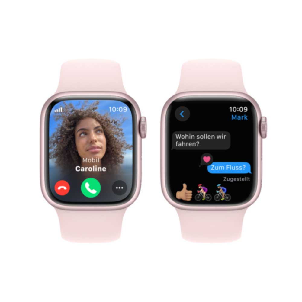 Купить APPLE Watch Series 9 GPS + Cellular 41mm Pink Aluminium Case with Light Pink Sport Band - M/L (MRJ03QF/A) в магазине wardena.ru
