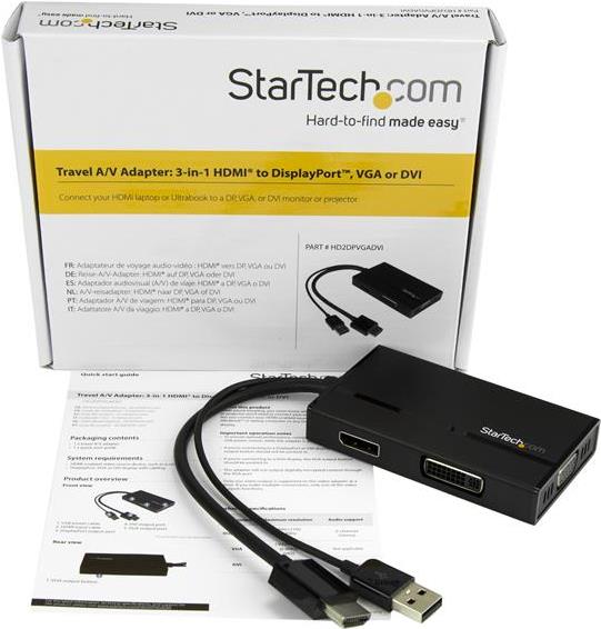 Купить StarTech.com Reise A/V Adapter - 3-in-1 HDMI zu DisplayPort, VGA oder DVI - 1920 x 1200 - HDMI Adapter - Videokonverter - HDMI - DVI, DisplayPort, VGA - für P/N: DKT30CSDHPD3, SV211HDUC, SV221HUC4K (HD2DPVGADVI) в магазине wardena.ru