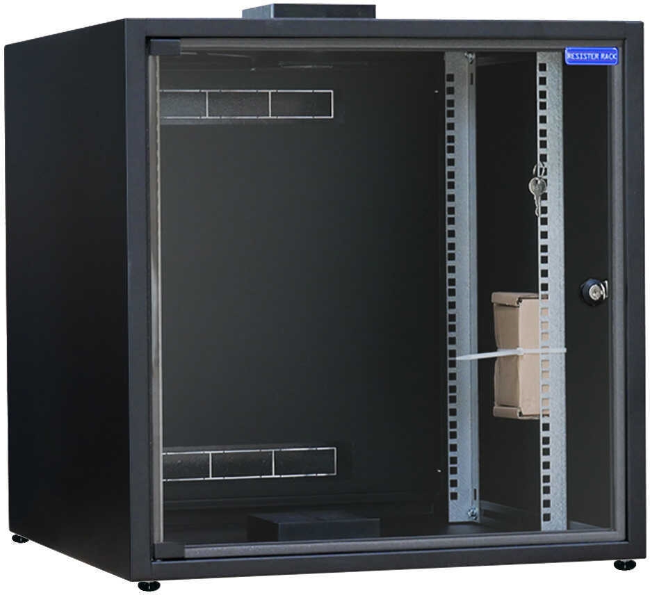 Купить RESISTER 19"-Schrank - erhöhter Staubschutz - 12 HE - Glastür - BxT 600x600mm - schwarz (99RRSJ1266B) в магазине wardena.ru