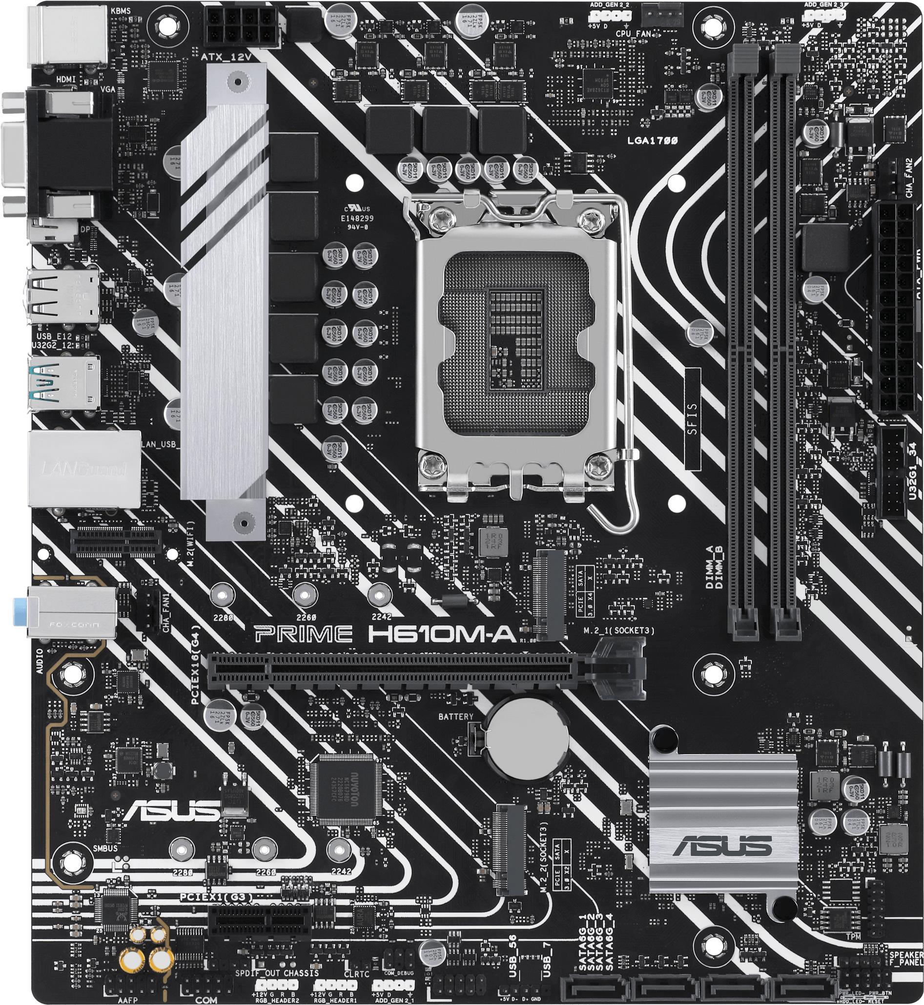Купить ASUS PRIME H610M-A-CSM - Intel - LGA 1700 - Intel® Celeron® - Intel® Core™ i3 - Intel® Core™ i5 - Intel® Core™ i7 - Intel® Core™ i9,... - DDR5-SDRAM - 96 GB - DIMM (90MB1G20-M0EAYC) в магазине wardena.ru