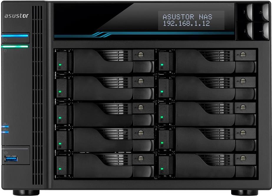 Купить ASUSTOR Lockerstor 10 Pro AS7110T - NAS-Server - 10 Schächte - SATA 6Gb/s - RAID 0, 1, 5, 6, 10, JBOD - RAM 8 GB - 2.5 Gigabit Ethernet / 10 Gigabit Ethernet - iSCSI Support в магазине wardena.ru