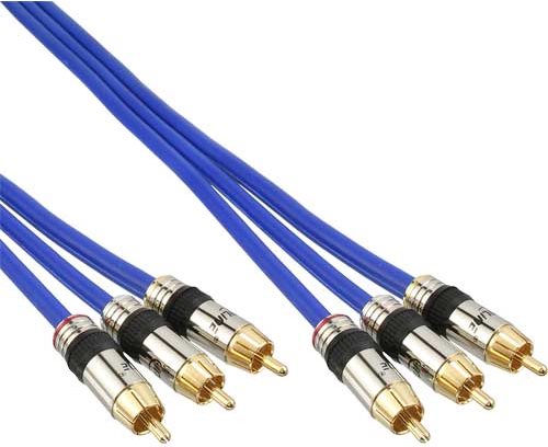 Купить INLINE Premium - Video- / Audiokabel - RCA männlich zu RCA männlich - 2 m - dreifach abgeschirmtes Koaxialkabel - Blau (89602P) в магазине wardena.ru