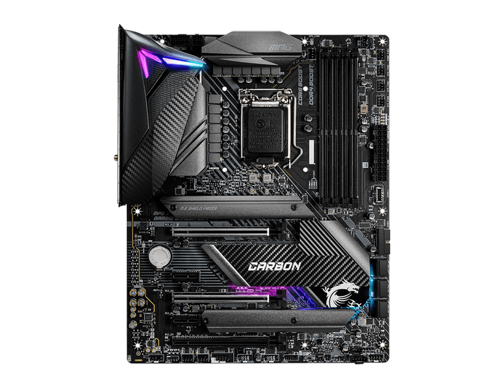 Купить MSI MPG Z490 GAMING CARBON WIFI - Motherboard - ATX - LGA1200-Sockel - Z490 Chipsatz - USB-C Gen2, USB 3.2 Gen 1, USB 3.2 Gen 2, USB-C Gen 2x2 - 2.5 Gigabit LAN, Wi-Fi 6, Bluetooth - Onboard-Grafik (CPU erforderlich) - H (7C73-001R) в магазине wardena.ru