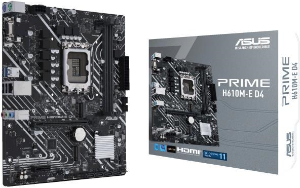 Купить ASUS PRIME H610M-E D4 - Motherboard - micro ATX - LGA1700-Sockel - H610 Chipsatz - USB 3.2 Gen 1 - Gigabit LAN - Onboard-Grafik (CPU erforderlich) - HD Audio (8-Kanal) (90MB19N0-M0EAY0) в магазине wardena.ru