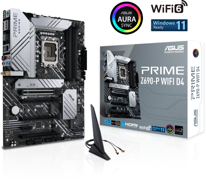 Купить ASUS PRIME Z690-P WIFI D4 - Motherboard - ATX - LGA1700-Sockel - Z690 Chipsatz - USB-C Gen1, USB 3,2 Gen 1, USB 3,2 Gen 2, USB-C Gen 2x2 - 2,5 Gigabit LAN, Wi-Fi, Bluetooth - Onboard-Grafik (CPU erforderlich) - HD Audio (90MB18N0-M0EAY0) в магазине wardena.ru