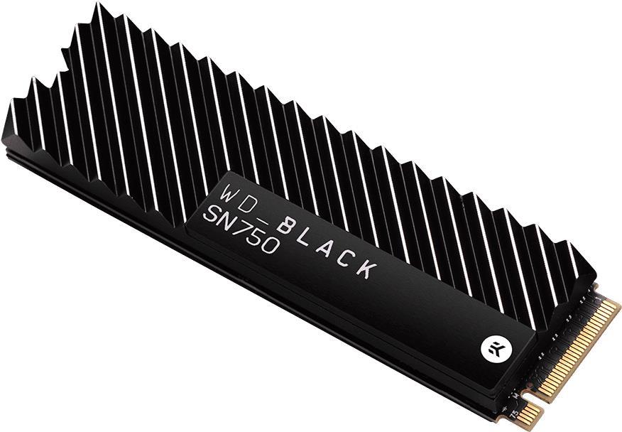 Купить WD Black SN750 NVMe SSD WDBGMP5000ANC - SSD - 500 GB - intern - M.2 2280 - PCI Express 3.0 x4 (NVMe) - integrierter Kühlkörper (WDBGMP5000ANC-WRSN) в магазине wardena.ru
