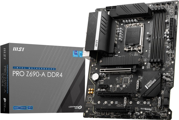 Купить MSI PRO Z690-A DDR4 - Motherboard - ATX - LGA1700-Sockel - Z690 Chipsatz - USB-C Gen2, USB 3,2 Gen 1, USB 3,2 Gen 2, USB-C Gen 2x2 - 2,5 Gigabit LAN - Onboard-Grafik (CPU erforderlich) - HD Audio (8-Kanal) (7D25-002R) в магазине wardena.ru