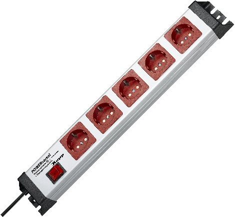 Купить Kopp Steckdosenleiste mit ÜSS, rot/grau, 5-fach, 5xSchuko, mit Schalter, 1,4m Zuleitung (227720019) в магазине wardena.ru