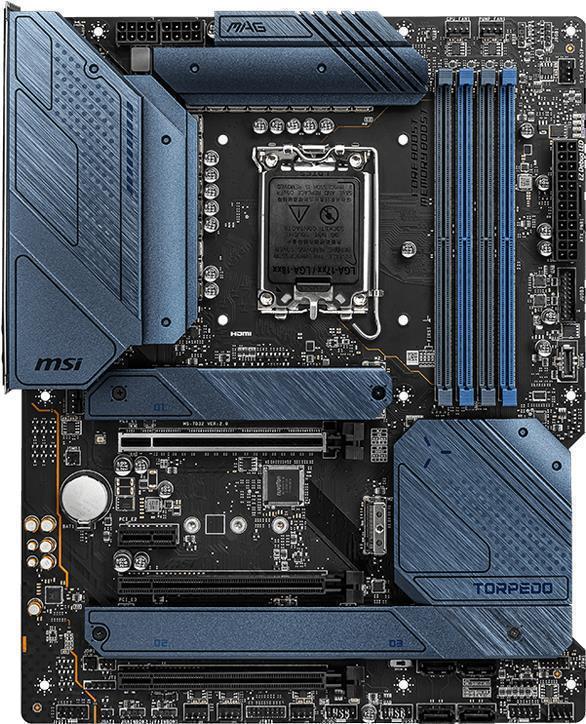 Купить MSI MAG Z690 TORPEDO - Motherboard - ATX - LGA1700-Sockel - Z690 Chipsatz - USB-C Gen2, USB 3.2 Gen 1, USB 3.2 Gen 2, USB-C Gen 2x2 - 2.5 Gigabit LAN - Onboard-Grafik (CPU erforderlich) - HD Audio (8-Kanal) (7D32-001R) в магазине wardena.ru