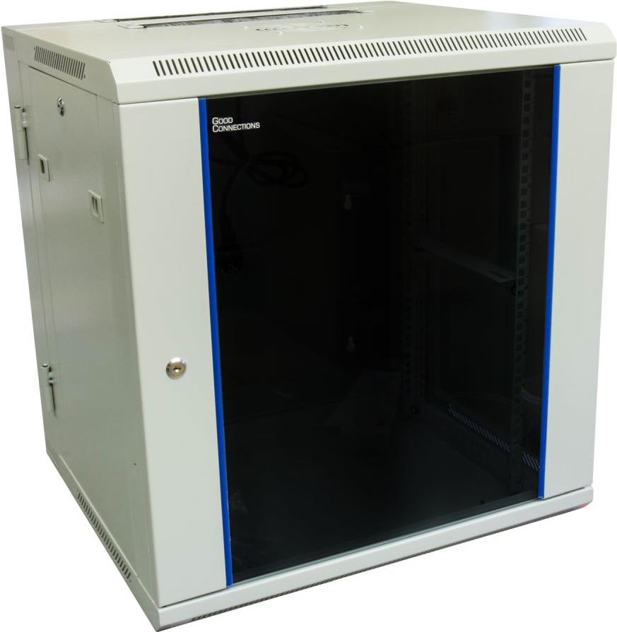 Купить 19" Wandgehäuse, 12HE, lichtgrau (RAL7035) Rückseite schwenkbar, 600 x 550mm, fertig montiert, mit Lüfter, Good Connections® (GC-R0011) в магазине wardena.ru