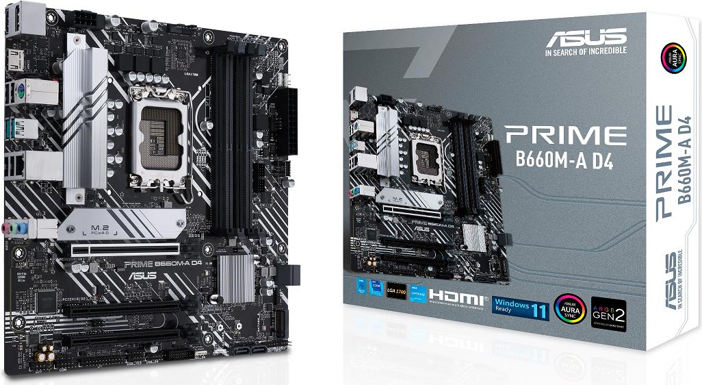 Купить ASUS PRIME B660M-A D4 - Motherboard - micro ATX - LGA1700-Sockel - B660 Chipsatz - USB-C Gen1, USB 3,2 Gen 1, USB 3,2 Gen 2 - Gigabit LAN - Onboard-Grafik (CPU erforderlich) - HD Audio (8-Kanal) (90MB19K0-M0EAY0) в магазине wardena.ru