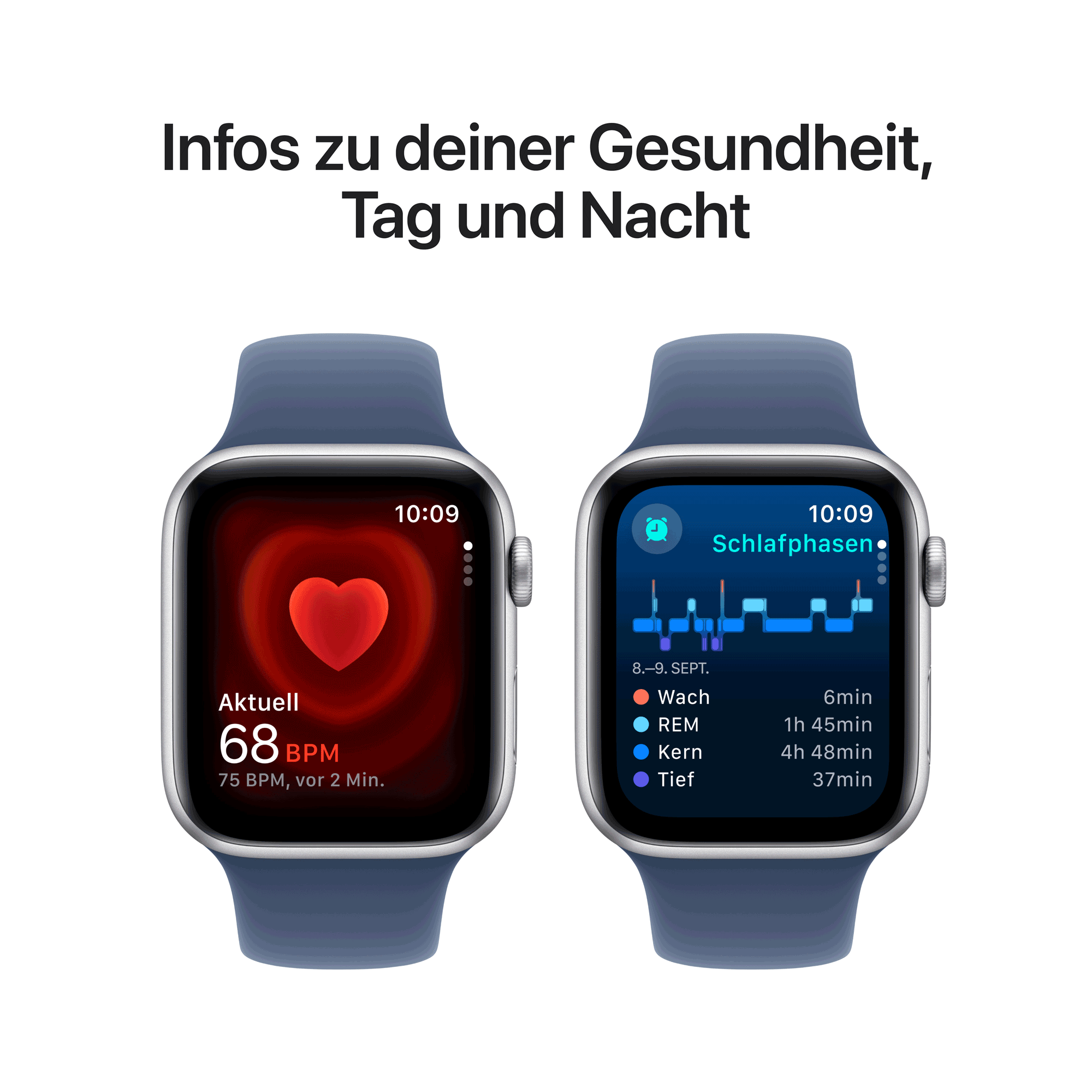 Купить Apple Watch SE GPS 44mm Silver Aluminium Case mit Denim Sport Band - M/L (MXER3QF/A) в магазине wardena.ru