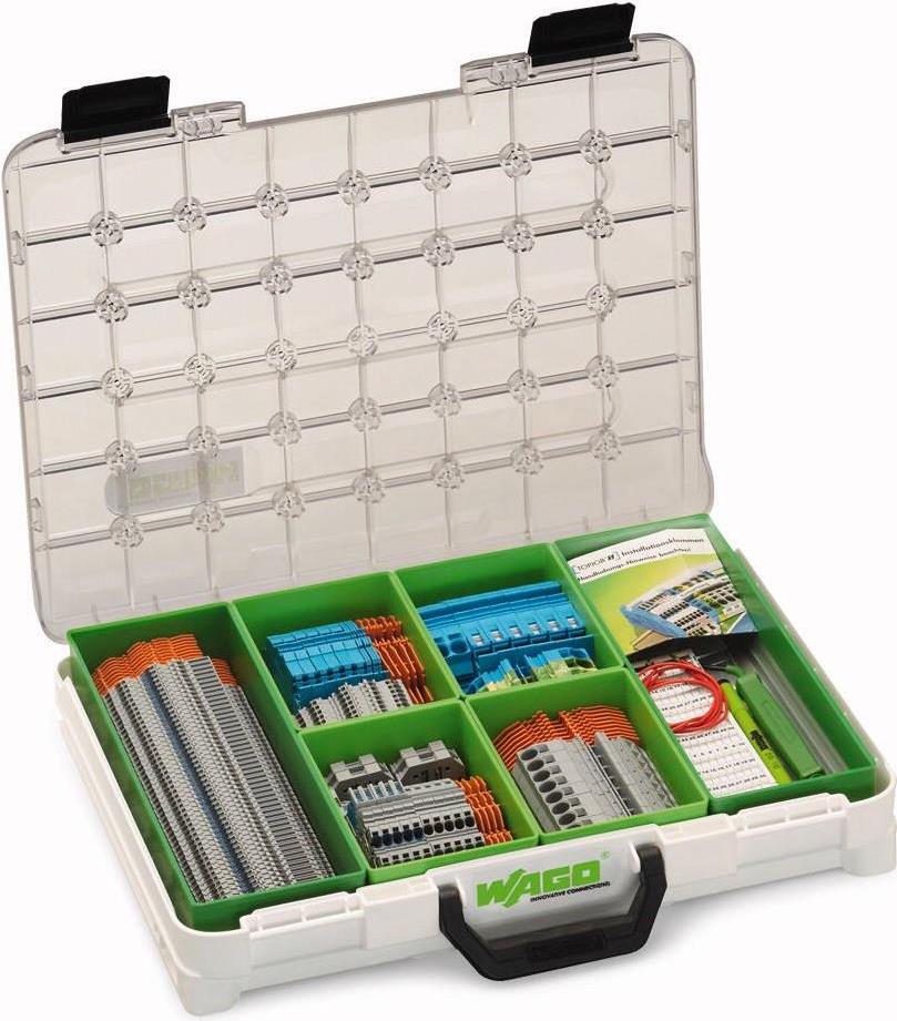 Купить WAGO TOBJOB® S Installationsbox "Premium" - 821-120 Grau, Blau, Grün-Gelb, Orange 220 tlg. (821-120) в магазине wardena.ru