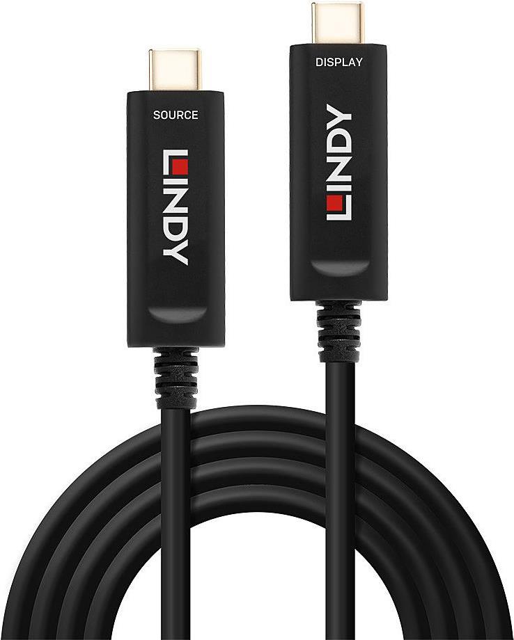 Купить Lindy Fibre Optic Hybrid USB Type C Video Cable - USB-Kabel - USB-C (M) bis USB-C (M) - 5 m - rund - Schwarz (38501) в магазине wardena.ru