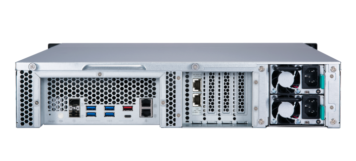 Купить QNAP TS-h1277XU-RP - NAS-Server - 12 Schächte - Rack - einbaufähig - SATA 6Gb/s - RAID 0, 1, 5, 6, 10, 50, JBOD, 5 Hot Spare, 6 Hot Spare, 60, 10-Hot-Spare, RAID TP - RAM 32 GB - Gigabit Ethernet / 10 Gigabit Ethernet / (TS-H1277XU-RP-3700X-32G) в магазине wardena.ru